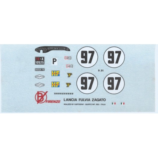 Decal Lancia Fulvia Zagato #97 Daytona 1969 - scala 1:43